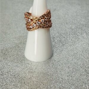 Bomb Party Diamond Cubic Zirconia on Rose Gold Plating Size 6 Ring RG59942